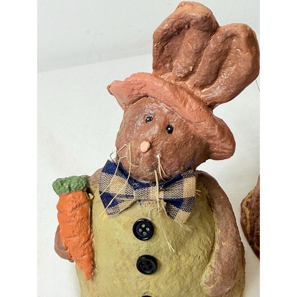 Paper Mache/ Resin Easter Rabbits Decor - Picture 6 of 7